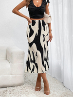 Dressy Casual Graphic Print Pleated Long Skirt 5